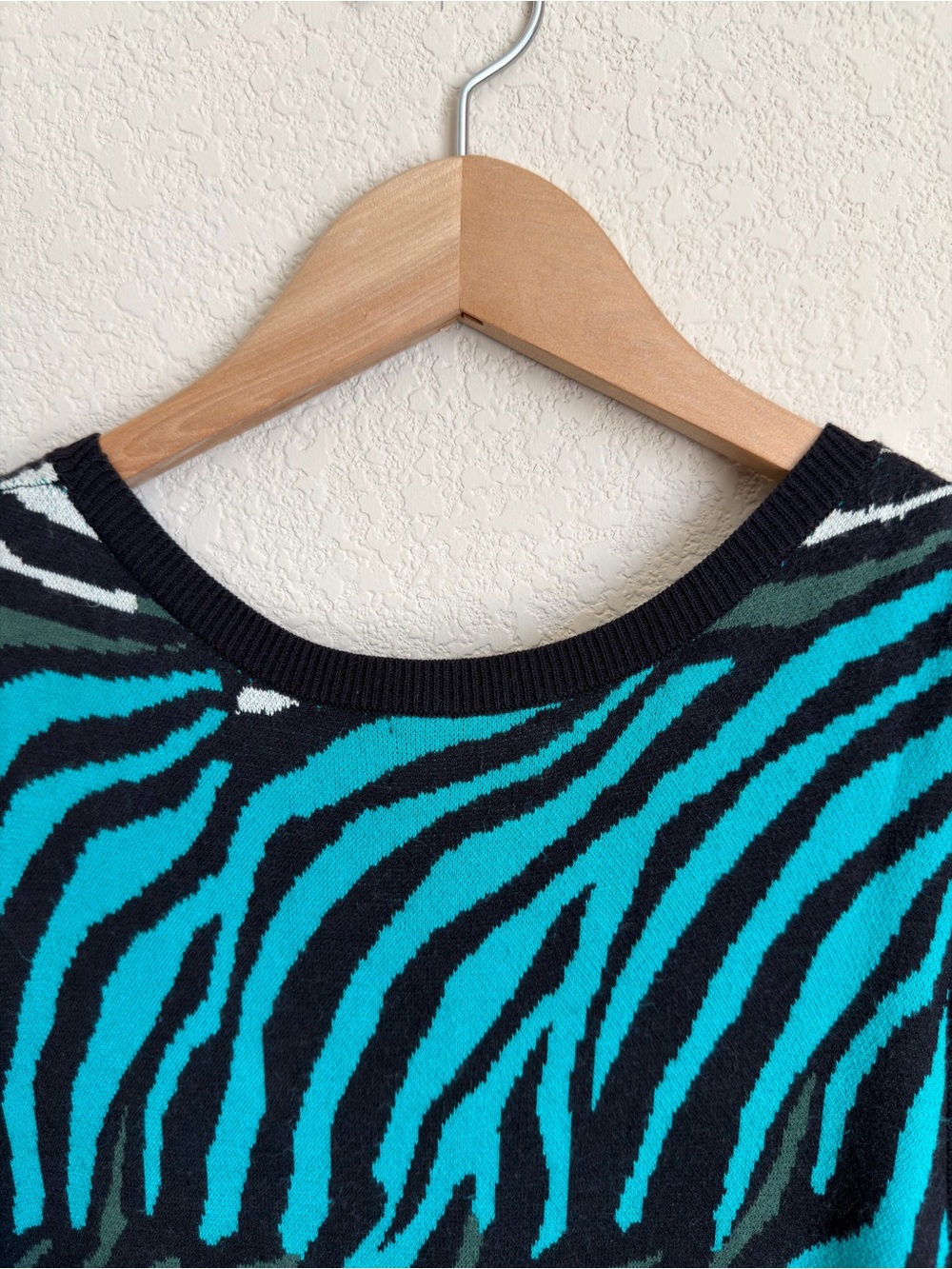 Banana Republic Issa London Collection Zebra Viscose Knit Tank Dress XL Teal - Picture 12 of 14